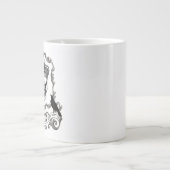Moderner Vintager Halloween-Schädel mit Krone Jumbo-Tasse (Vorderseite)