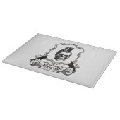 Moderner Vintager Halloween-Schädel Schneidebrett (Ecke)