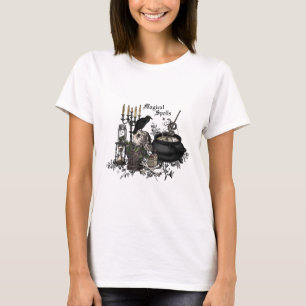 Moderner Vintager Halloween-Schädel T-Shirt