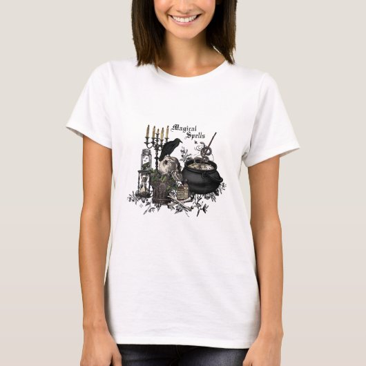 Moderner Vintager Halloween-Schädel T-Shirt (Vorderseite)