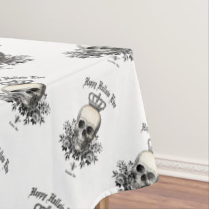 Moderner Vintager Halloween-Schädel Tischdecke