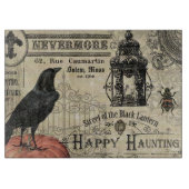 moderner Vintager Halloweenkürbis und -krähe Schneidebrett (Vorderseite)