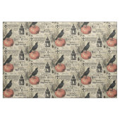 Moderner Vintager Halloweenkürbis und -krähe Stoff (Yard (91,4 cm))