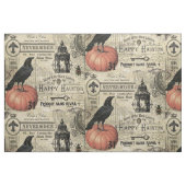 Moderner Vintager Halloweenkürbis und -krähe Stoff (Fat Quarter (45,7 x 55,9 cm))