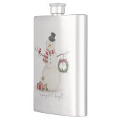 Moderner Vintager Holiday Snowmann Flachmann (Links)