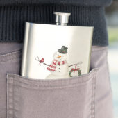 Moderner Vintager Holiday Snowmann Flachmann (Beispiel)