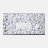 Moderner Vintager Individuelle Name mit blauer und Schreibtischunterlage (Tastatur & Maus)