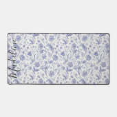 Moderner Vintager Individuelle Name mit blauer und Schreibtischunterlage (Vorderseite)