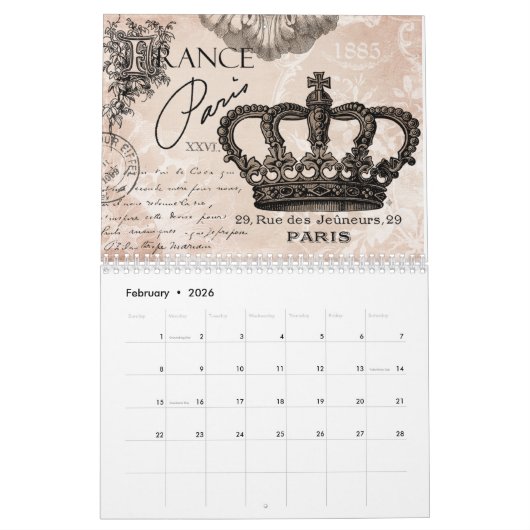 Moderner Vintager Kalender 2023 (Feb 2026)