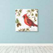 Moderner Vintager Kardinal Leinwanddruck (Insitu (Holzboden))