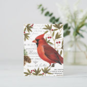 Moderner Vintager Kardinal Postkarte (Stehend Vorderseite)