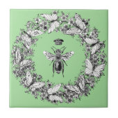 Moderner Vintager Kronenschmetterling Fliese (Vorderseite)