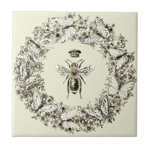 Moderner Vintager Kronenschmetterling Fliese