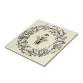 Moderner Vintager Kronenschmetterling Fliese (Seite)