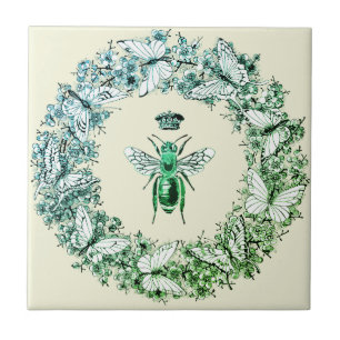 Moderner Vintager Kronenschmetterling Fliese