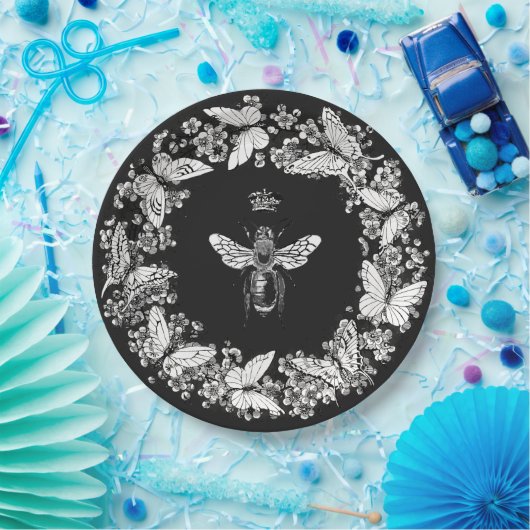 Moderner Vintager Kronenschmetterling Pappteller (Party)