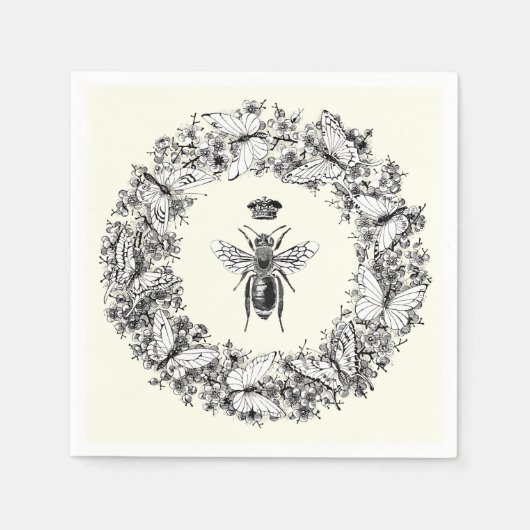 Moderner Vintager Kronenschmetterling Serviette (Vorderseite)