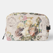 Moderner Vintager künstlerischer botanischer Stil Waschbeutel (Rückseite)