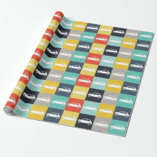 Moderner Vintager Mini-Cooper Geschenkpapier