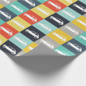 Moderner Vintager Mini-Cooper Geschenkpapier (Ecke)