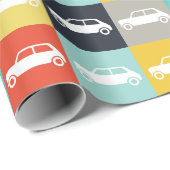Moderner Vintager Mini-Cooper Geschenkpapier (Rolleneckpunkt)