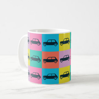 Moderner Vintager Mini-Cooper Kaffeetasse
