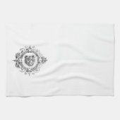 moderner Vintager Monogramm-Buchstabe D Küchentuch (Horizontal)