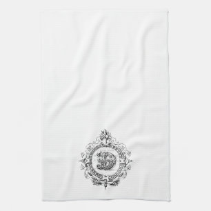 moderner Vintager Monogramm-Buchstabe D Küchentuch