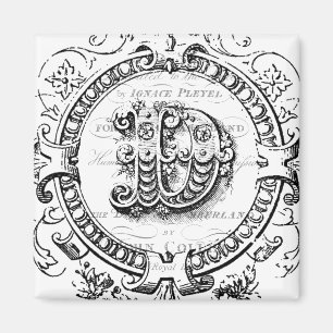 moderner Vintager Monogramm-Buchstabe D Magnet