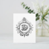 moderner Vintager Monogramm-Buchstabe D Postkarte (Stehend Vorderseite)