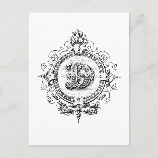 moderner Vintager Monogramm-Buchstabe D Postkarte (Vorderseite)
