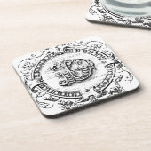 moderner Vintager Monogramm-Buchstabe D Untersetzer (Linke Seite)