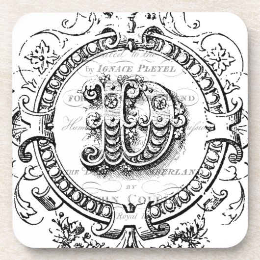 moderner Vintager Monogramm-Buchstabe D Untersetzer (Vorderseite)