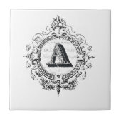 Moderner Vintager Monogrammbrief A Fliese (Vorderseite)