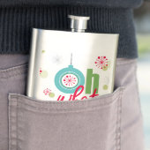 moderner Vintager Retro-Weihnachtsbegriff Flachmann (Beispiel)