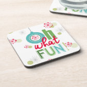 moderner Vintager Retro-Weihnachtsbegriff Untersetzer (Linke Seite)
