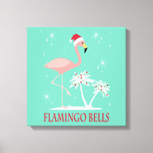 MODERNER VINTAGER RETRO WEIHNACHTSflamingo Leinwanddruck