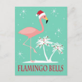 MODERNER VINTAGER RETRO WEIHNACHTSflamingo Postkarte (Vorderseite)