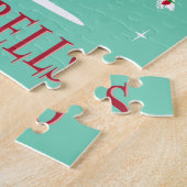 MODERNER VINTAGER RETRO WEIHNACHTSflamingo Puzzle (Seite)