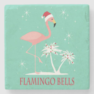 MODERNER VINTAGER RETRO WEIHNACHTSflamingo Steinuntersetzer