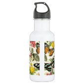 moderner Vintager Schmetterlingsgarten Trinkflasche (Rückseite)