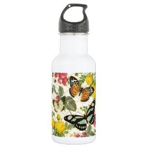moderner Vintager Schmetterlingsgarten Trinkflasche