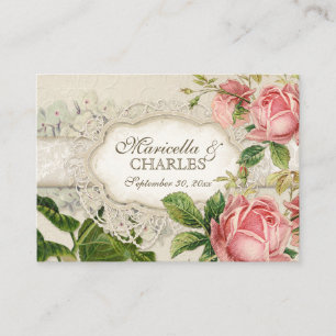 Moderner Vintager Spitze-Tee befleckte Rosen des Begleitkarte