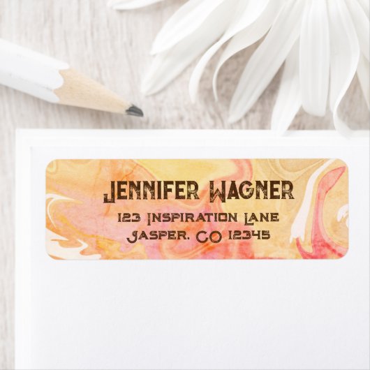 Moderner Vintager, trendiger, gelbrosa Abstrakter  (Insitu)