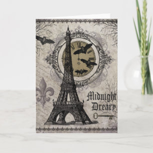moderner Vintager Turm Franzosehalloweens Eiffel Karte
