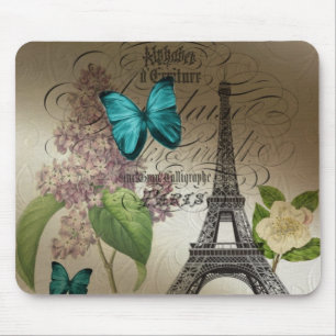 moderner Vintager Turm Paris Eiffel der lila Mousepad