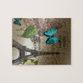 moderner Vintager Turm Paris Eiffel der lila Puzzle (Horizontal)
