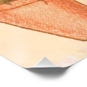 Moderner Vintager Vogel Rosa Blume Butterfly Poster (Ecke)