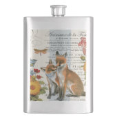 Moderner Vintager Waldfuchs Flachmann (Vorderseite)