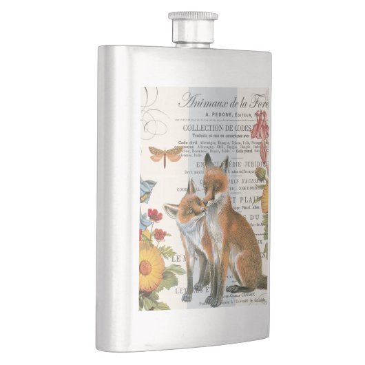 Moderner Vintager Waldfuchs Flachmann (Rechts)